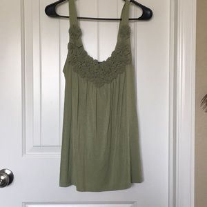 Green blouse with floral design